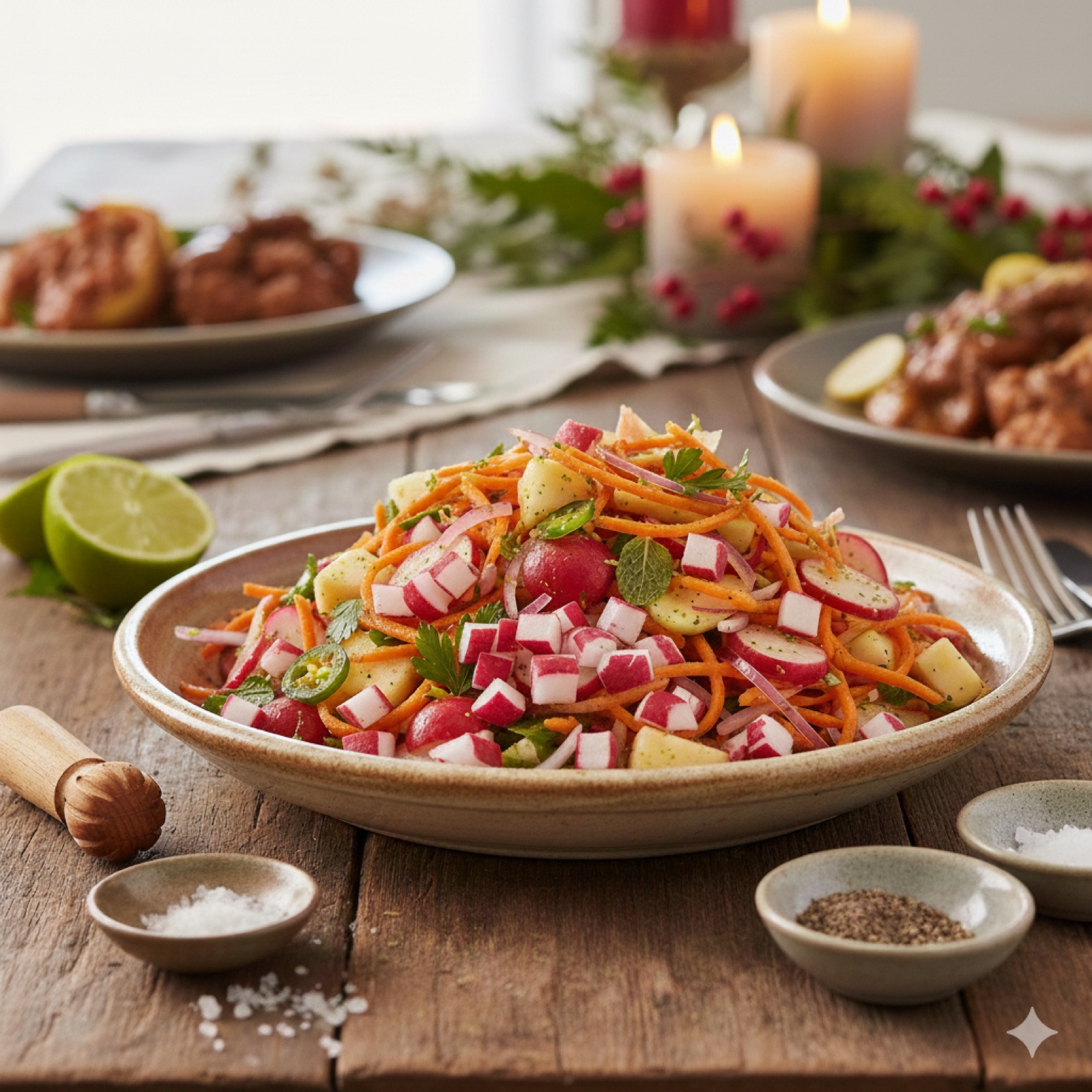 Carrot, radish and apple relish