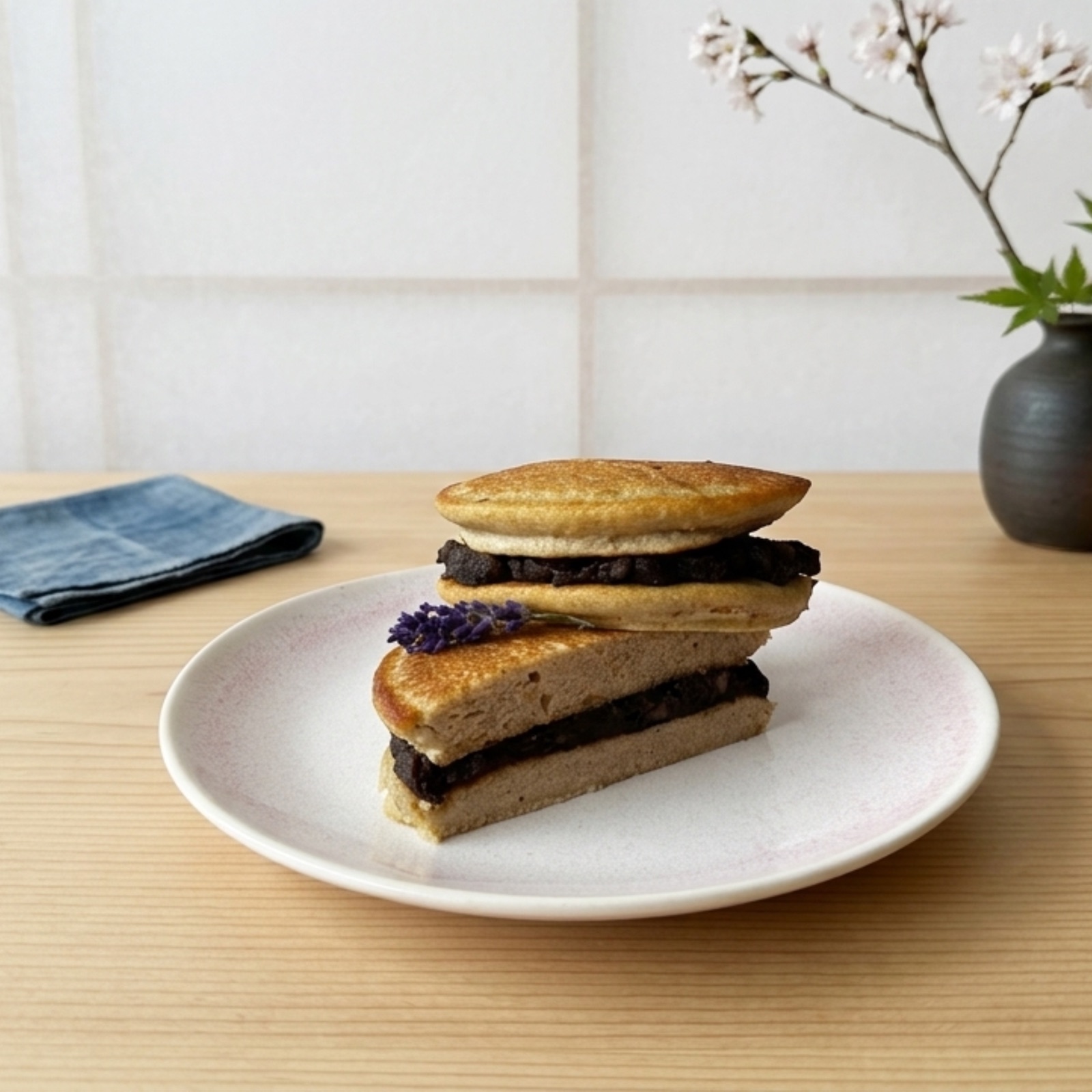Luna's dorayaki — spelt and adzuki bean pancake sandwiches